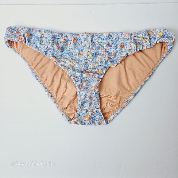 J. Crew Other - J.Crew Women's Blue Floral Scrunchie Low Rise Hipster Bikini Bottom Size 2X NWT